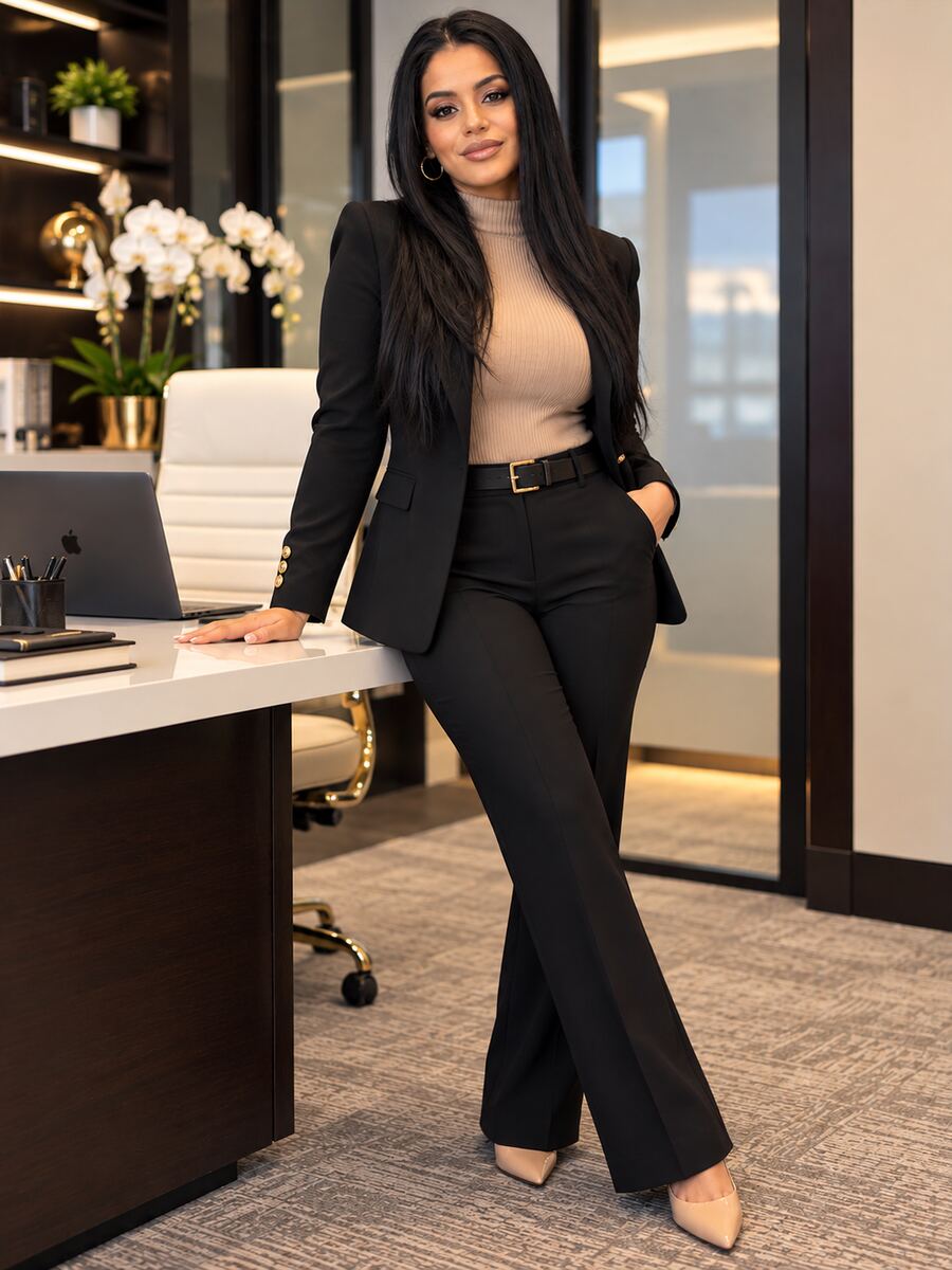 Eliamara standing beside her desk